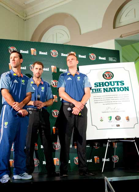 VB Shouts the Nation -  Ricky Ponting, Simon Katich and Doug Bollinger with the Pledge (media).jpg