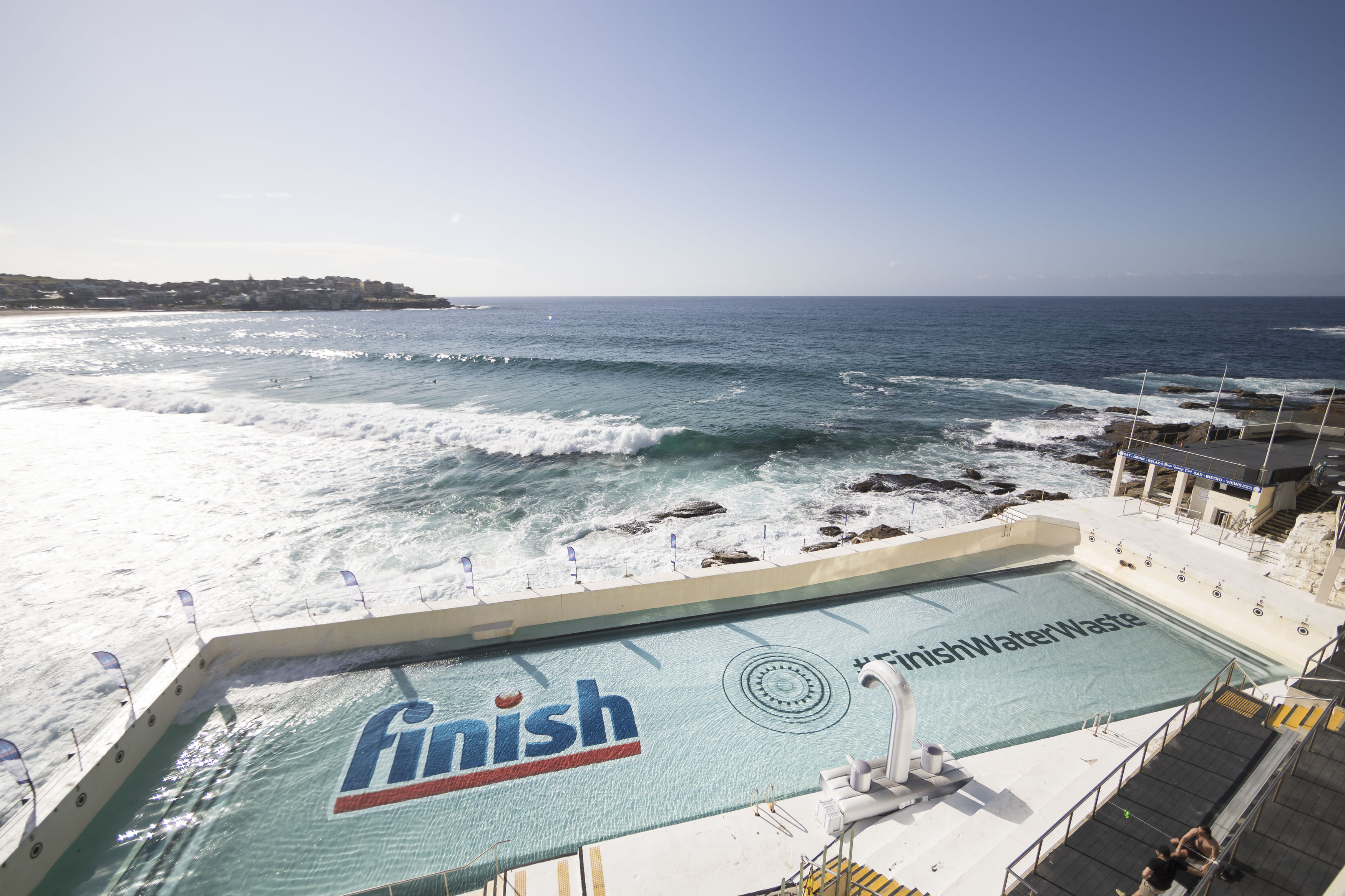 Finish revamps iconic Bondi Icebergs for new #FinishWaterWaste initative + campaign via DEC PR