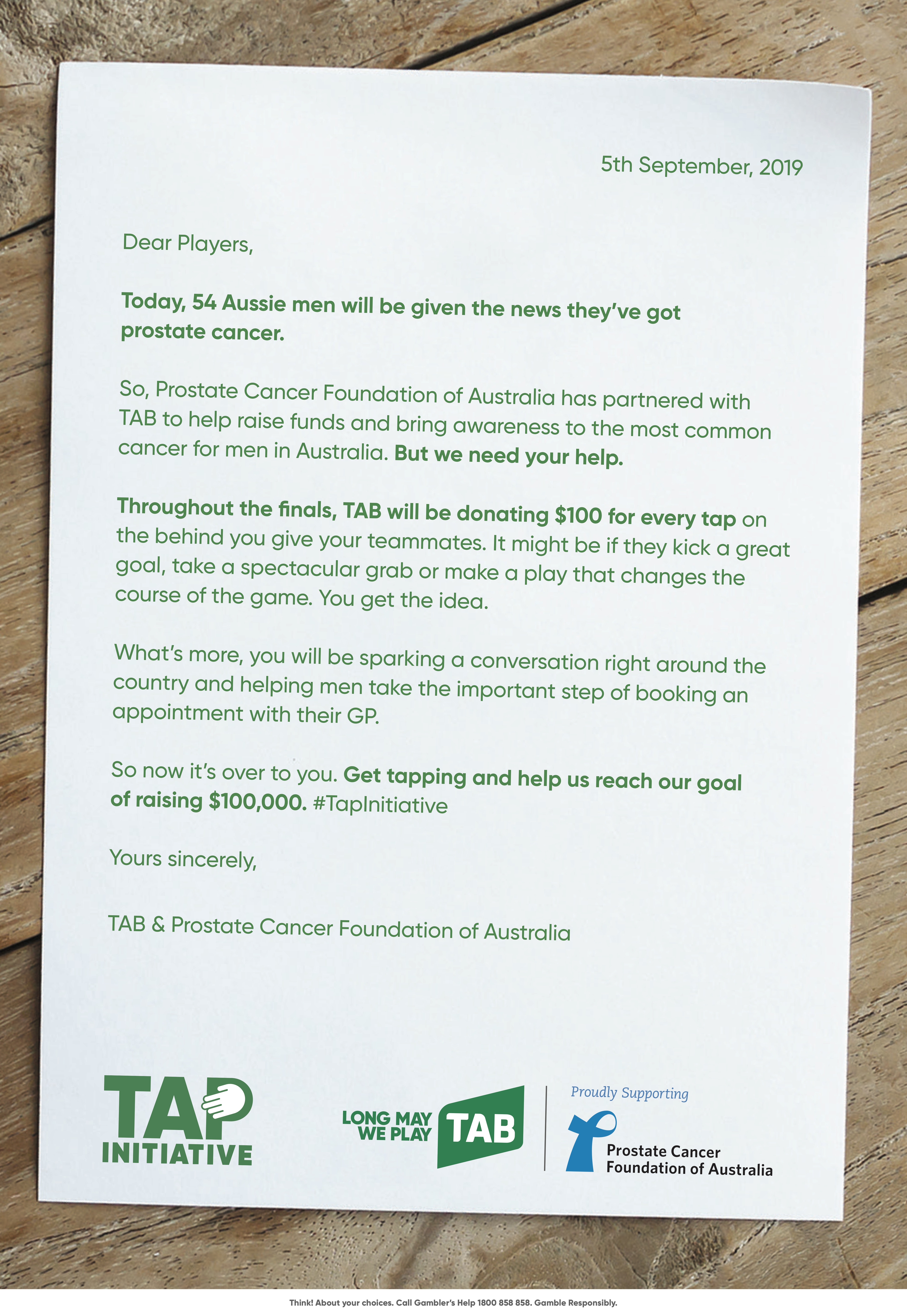 TAB launches new ‘Tap Initiative’ campaign for prostate cancer awareness via M&C Saatchi