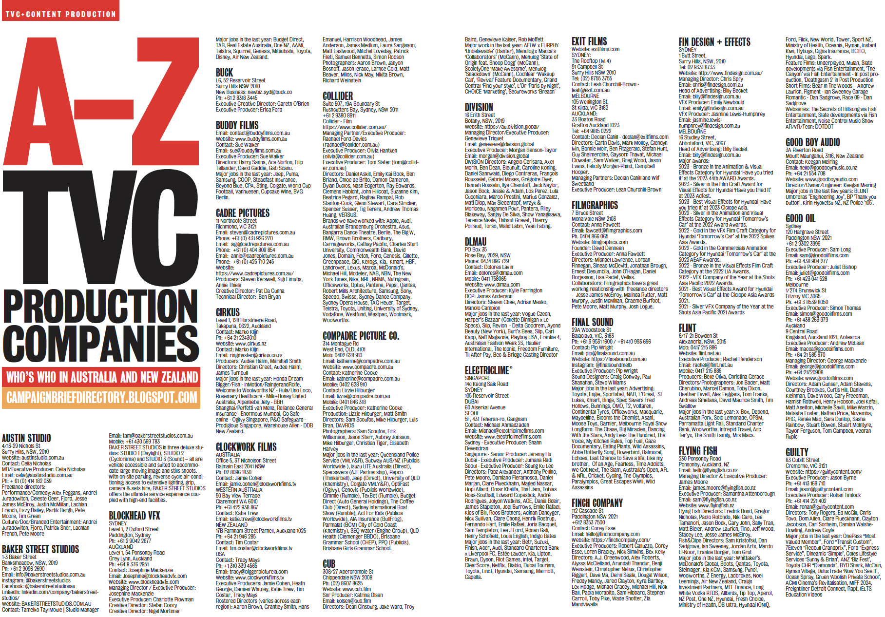 Attention production + content companies: Don’t miss the Big Issue of Campaign Brief featuring OZ/NZ TVC Production + Content Report – BOOK NOW