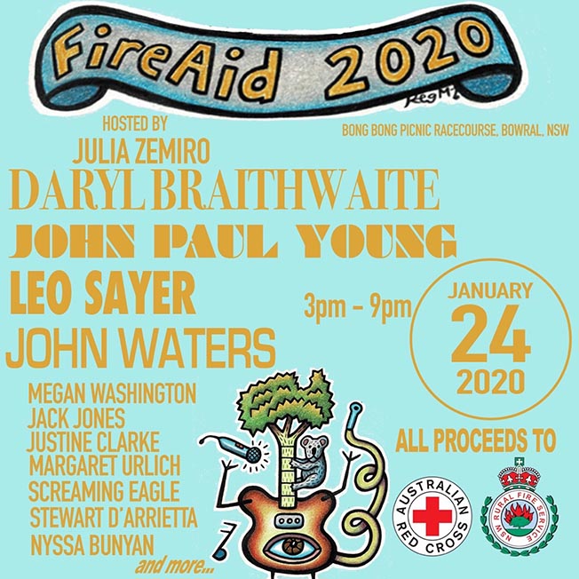 FIREAID 2020: AUSTRALIAN SINGER/ACTOR JOHN WATERS ANNOUNCES STELLAR CONCERT TO SUPPORT BUSHFIRE VICTIMS IN THE SOUTHERN HIGHLANDS