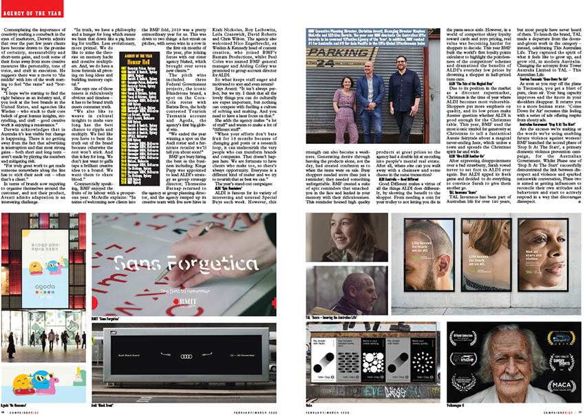 Home of the long idea: BMF Sydney crowned Campaign Brief Australian Agency of the Year