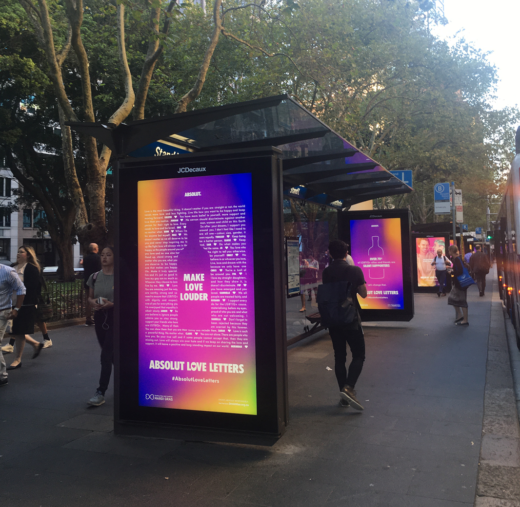 Absolut encourages Aussies to Make Love Louder with Absolut Love Letters campaign via The Bravery and Republic of Everyone