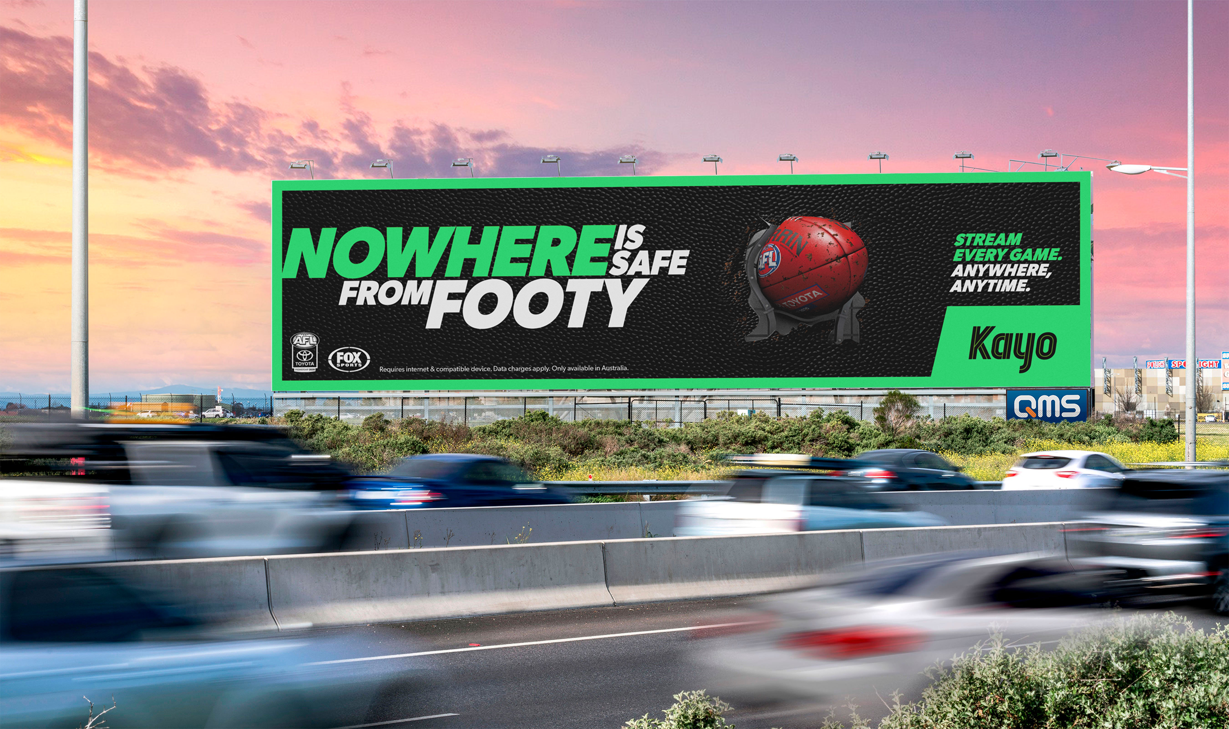 Kayo says ‘Nowhere is Safe From Footy’ this season in new campaign via Special Group