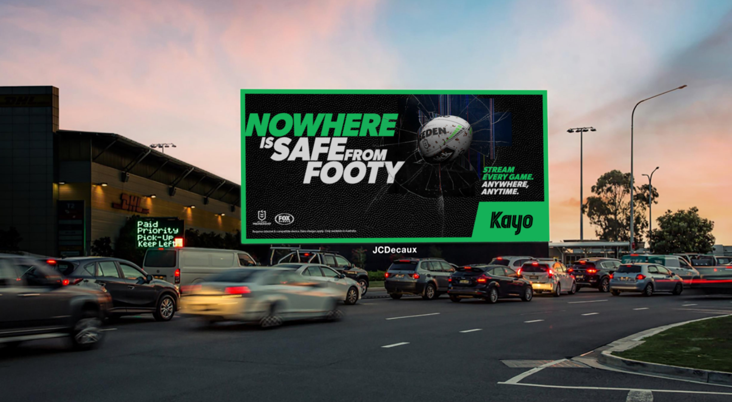 Kayo says ‘Nowhere is Safe From Footy’ this season in new campaign via Special Group