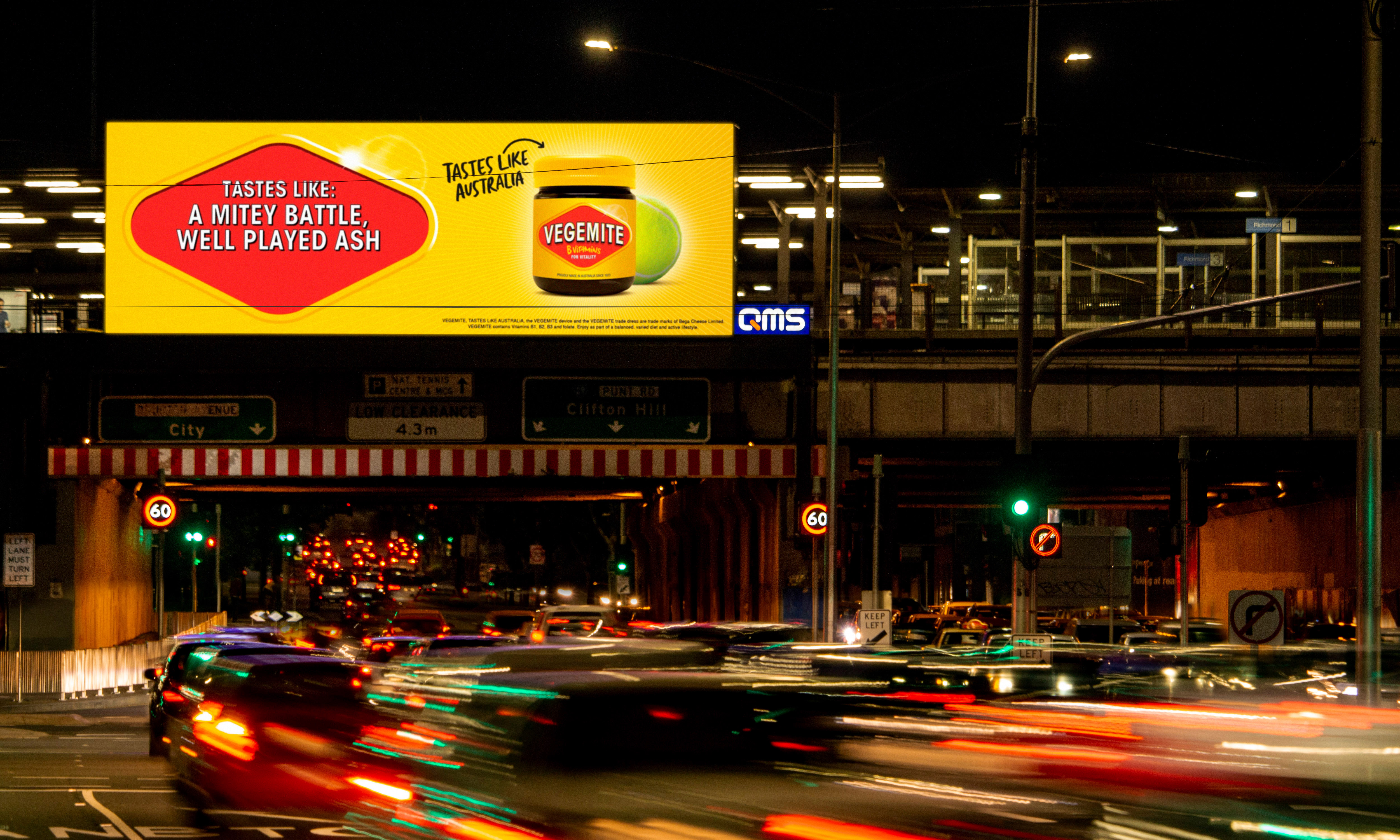 Vegemite returns serve with bolder dynamic commentary billboard campaign via Thinkerbell