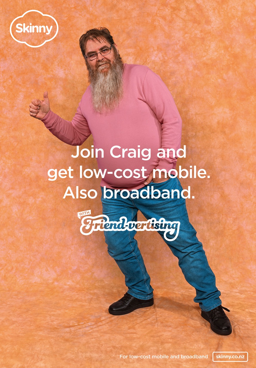 Skinny attempts to reach the whole of New Zealand with ad featuring someone they know in new Friend-vertising campaign via Colenso BBDO