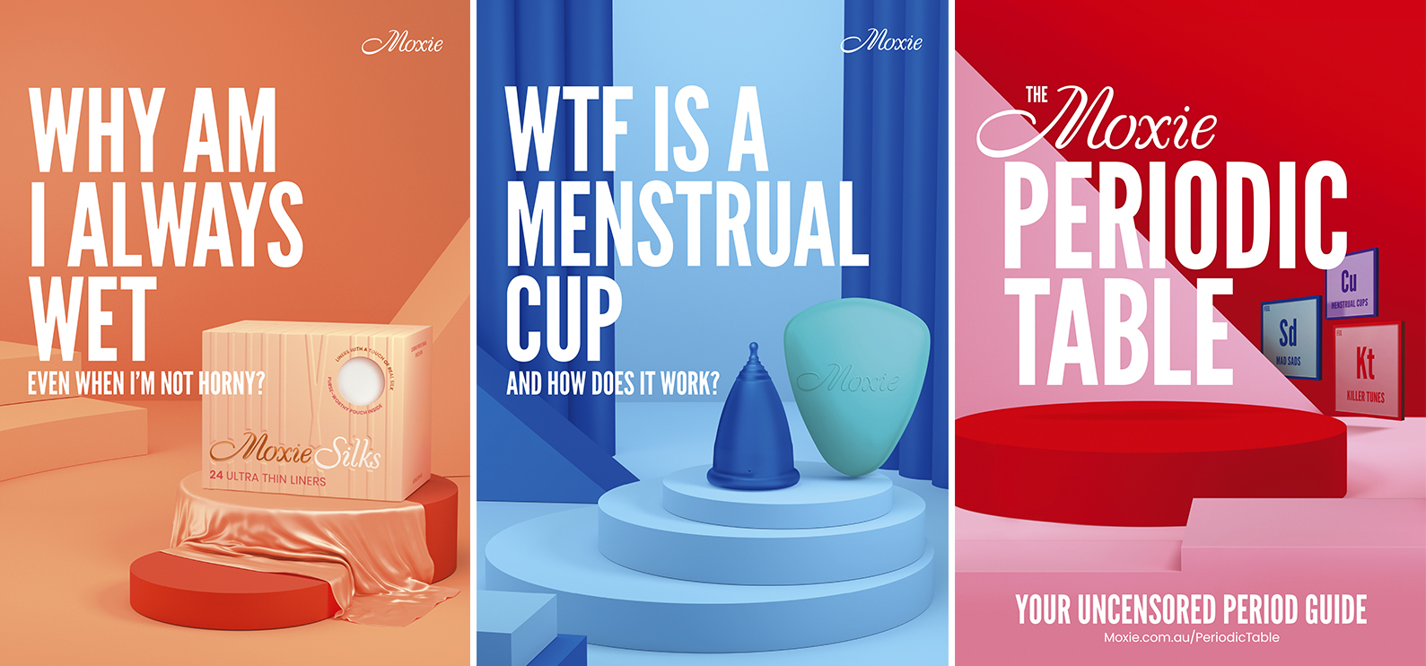What do vibrators, hummus and party circles have in common? The Moxie Periodic Table goes there in a new campaign via TABOO, Melbourne