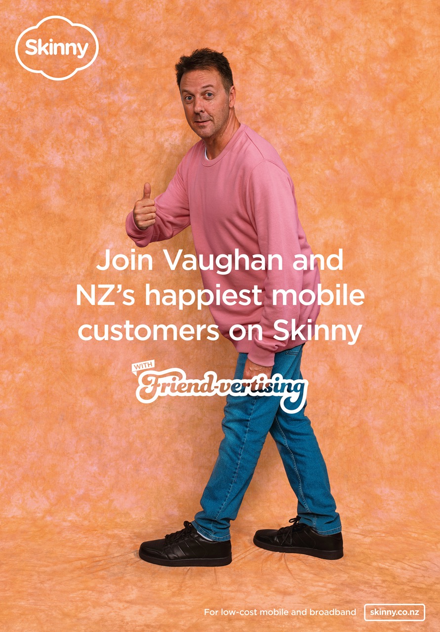 Skinny attempts to reach the whole of New Zealand with ad featuring someone they know in new Friend-vertising campaign via Colenso BBDO
