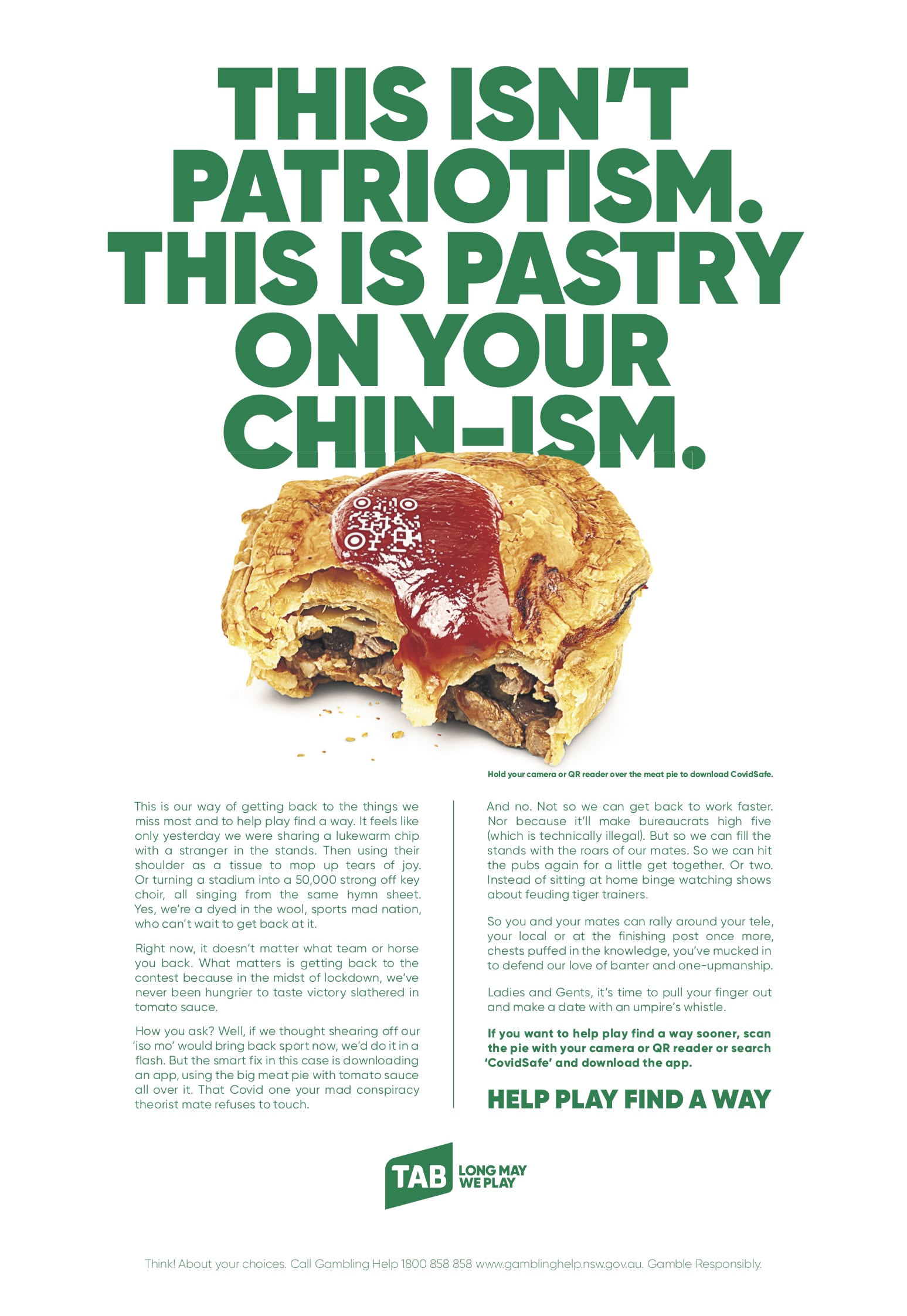 TAB asks Australians to ‘help play find a way’ in latest campaign via M&C Saatchi, Sydney