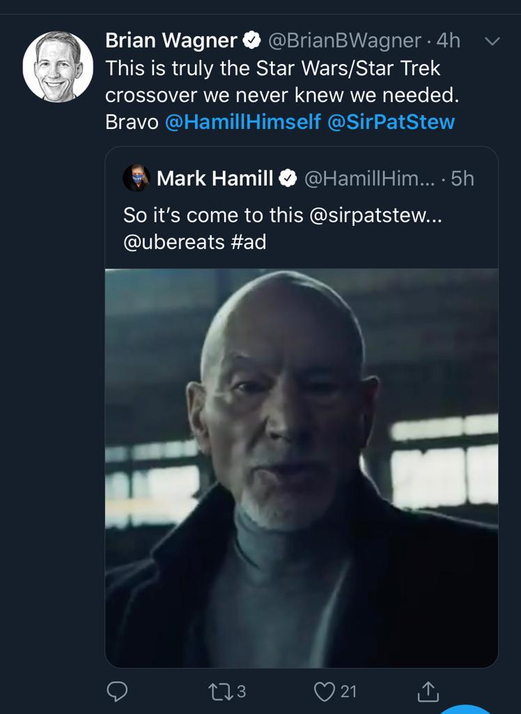 Special Group and Uber Eats takes ‘Tonight I’ll Be Eating’ platform to US and Canada with new TV spots featuring Mark Hamill and Patrick Stewart