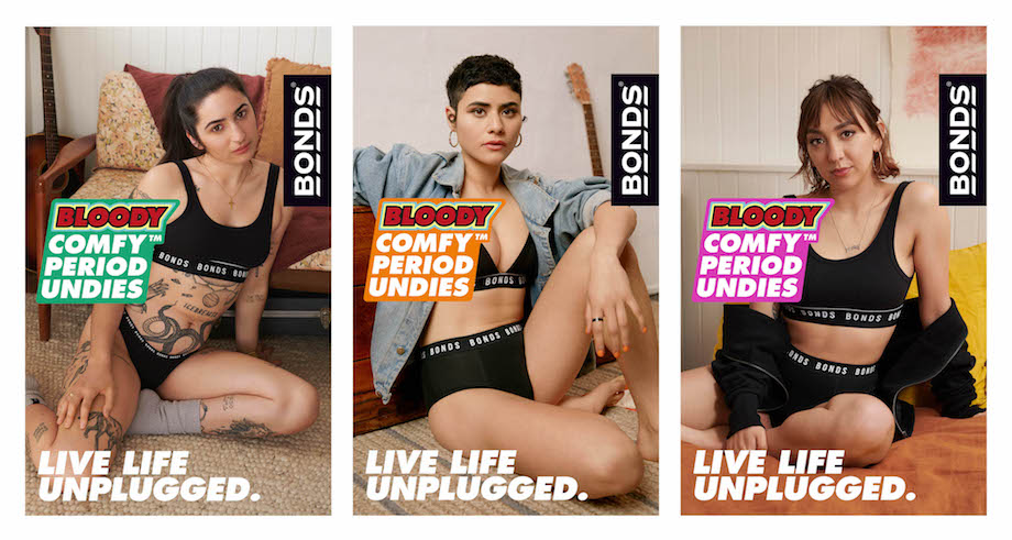 Bonds launches Bloody Comfy Period Undies with new ‘Unplugged’ album via Leo Burnett