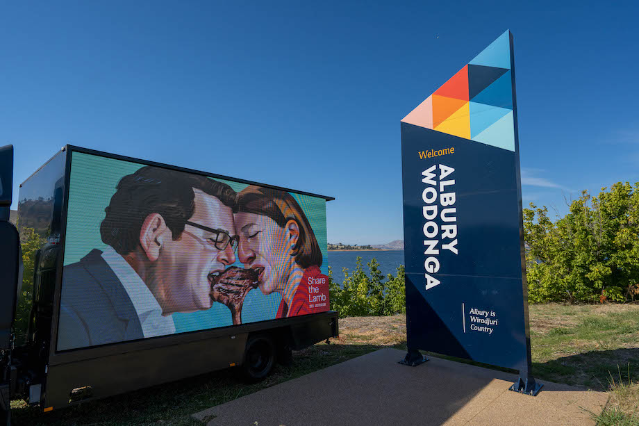 Feuding state leaders share the lamb in mural activation for Australian Lamb via The Monkeys