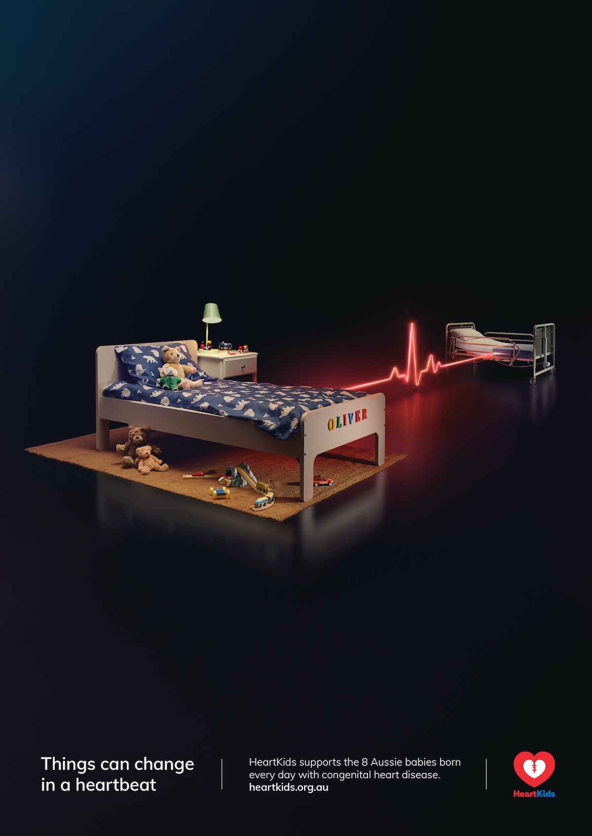 Things can change in a heartbeat in HeartKids’ latest campaign via DDB Sydney