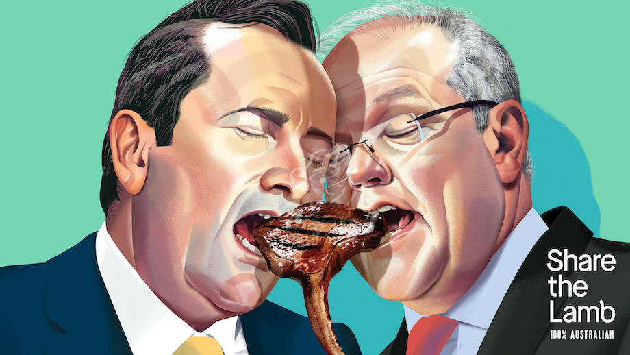 Feuding state leaders share the lamb in mural activation for Australian Lamb via The Monkeys