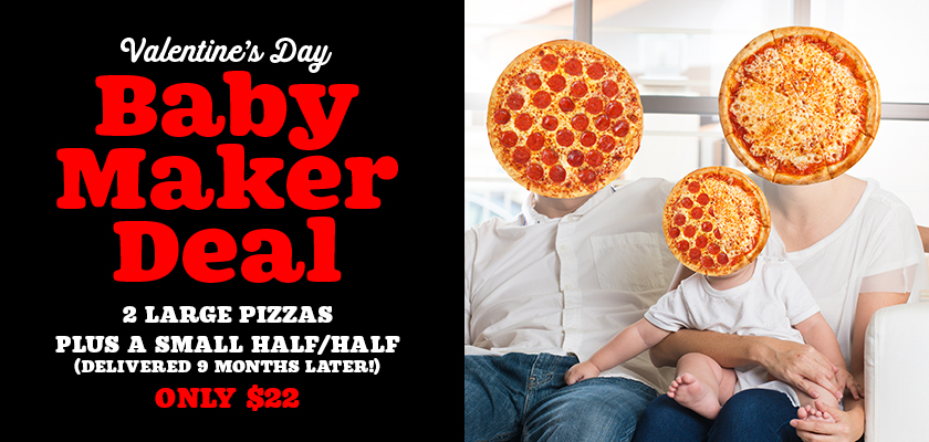 Pizza + procreation become bedfellows in Bubba Pizza’s Valentine’s Day campaign via By All Means