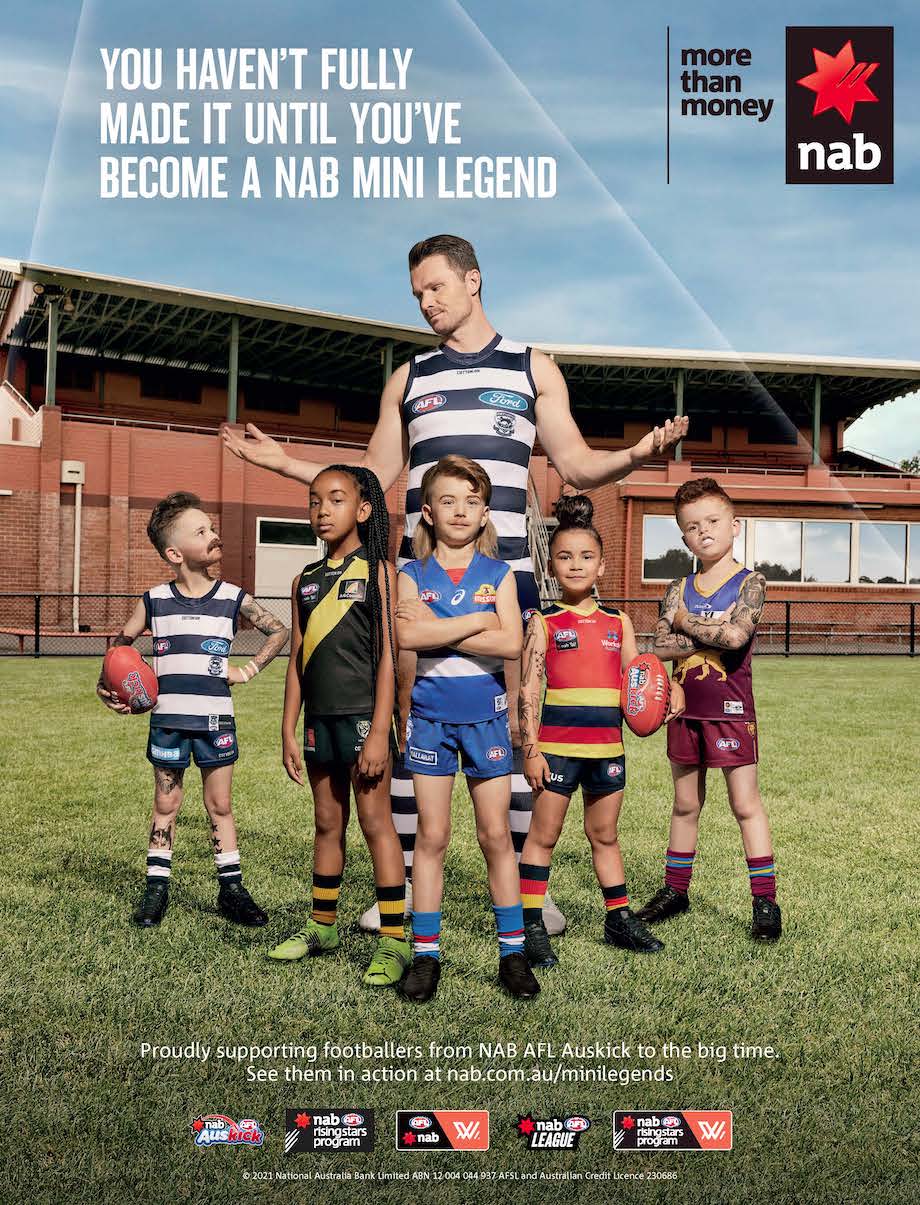 Patrick Dangerfield stars in NAB’s 2021 AFL Mini Legends campaign via Clemenger BBDO Melbourne