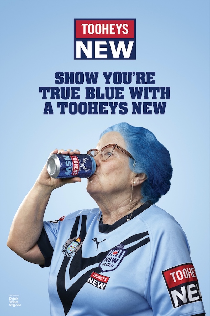 Lion reminds all of NSW that the best way to show your true blue is with a Tooheys NEW in latest brand campaign via Host/Havas
