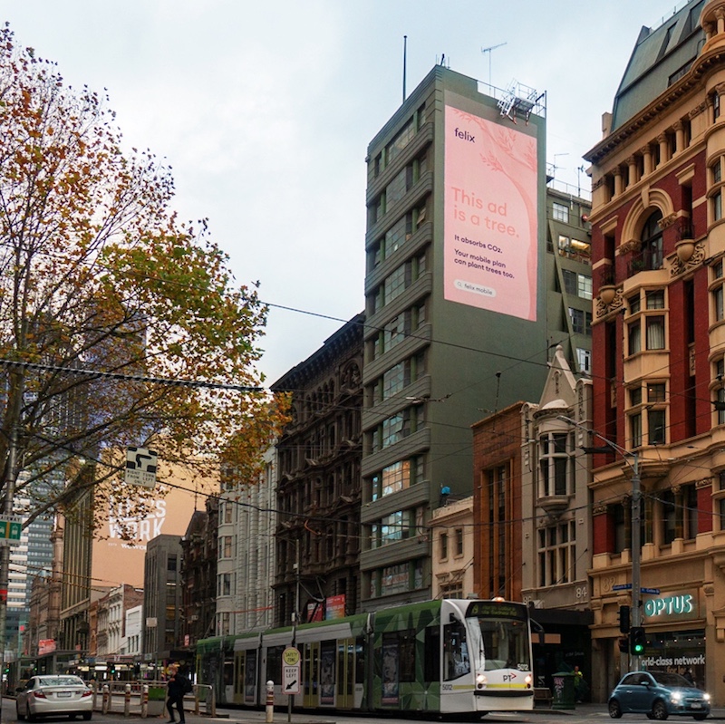 The mural that absorbs CO2: felix mobile puts its eco creds on display via Paper Moose