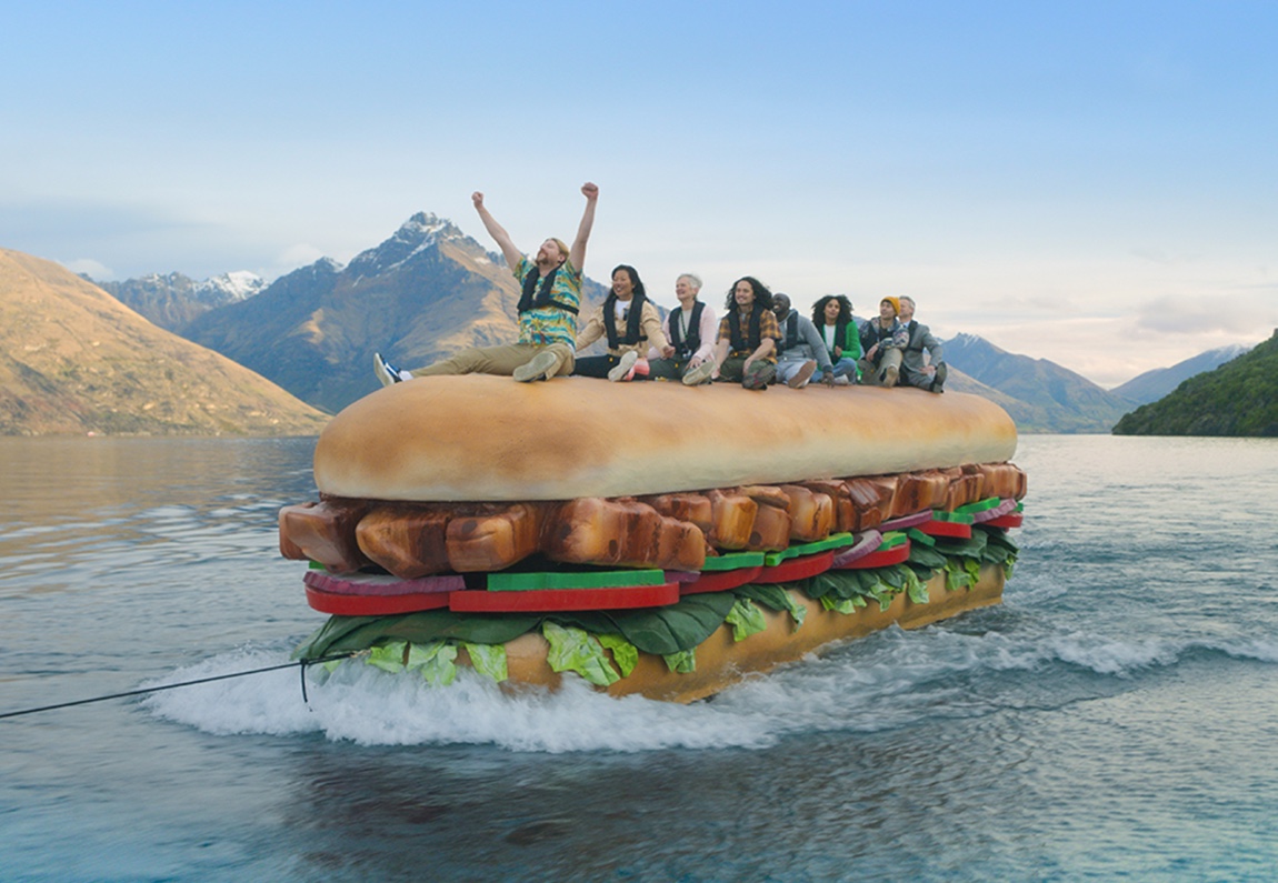 Giant 9-metre long sub sails on Lake Wakatipu in latest Subway campaign via Publicis Worldwide