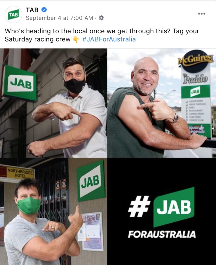 TAB encourages all Aussies to ‘JAB For Your Local’ in latest campaign via M&C Saatchi Sydney