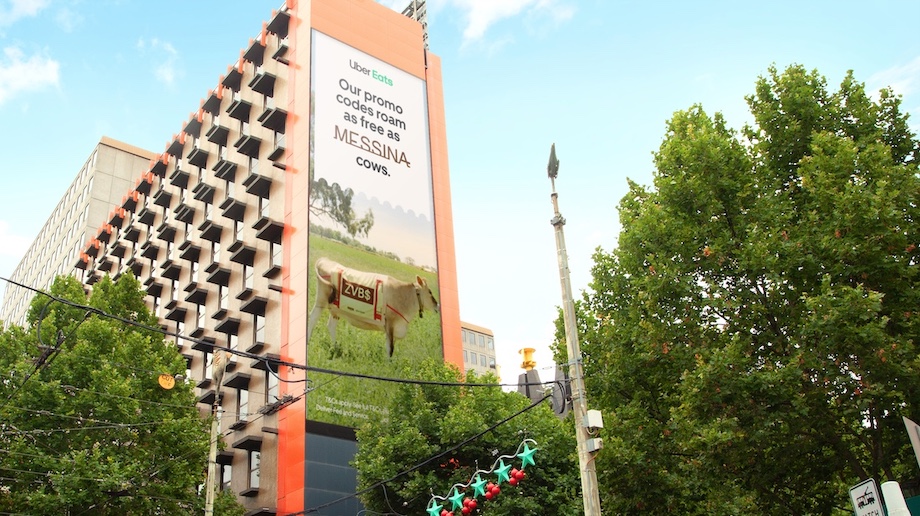 Wandering dairy cows wearing codes star in new campaign for Uber Eats and Messina via Special