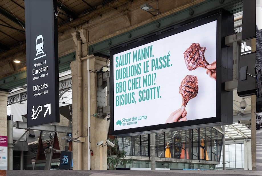 Australian Lamb sends letters to world leaders in global billboard campaign via The Monkeys