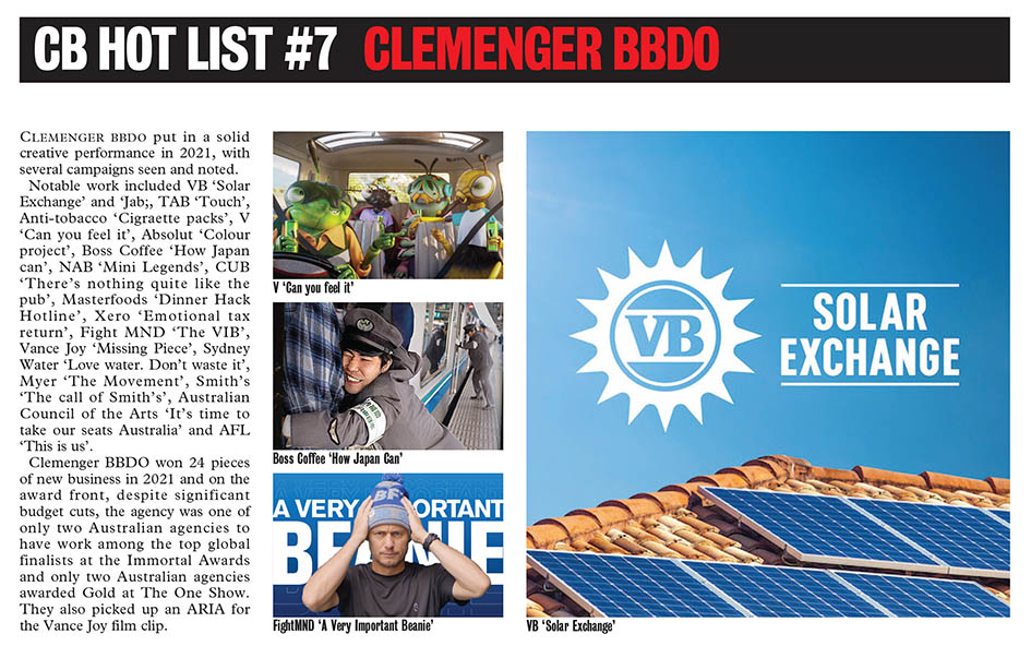 2022 CB HOT LIST #7: CLEMENGER BBDO