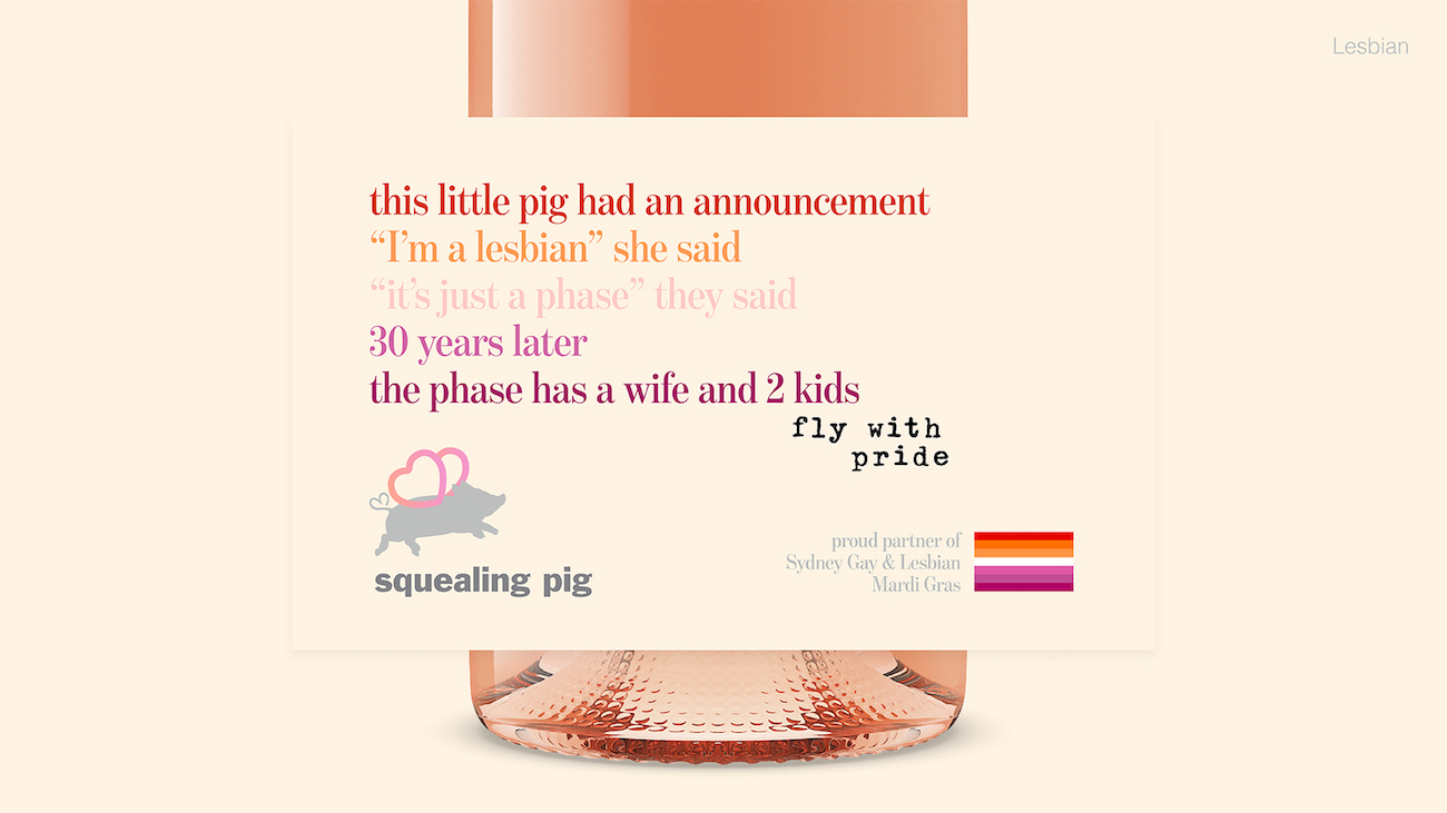 Squealing Pig dresses up for Mardi Gras with LGBTQIA+ labels via Wunderman Thompson