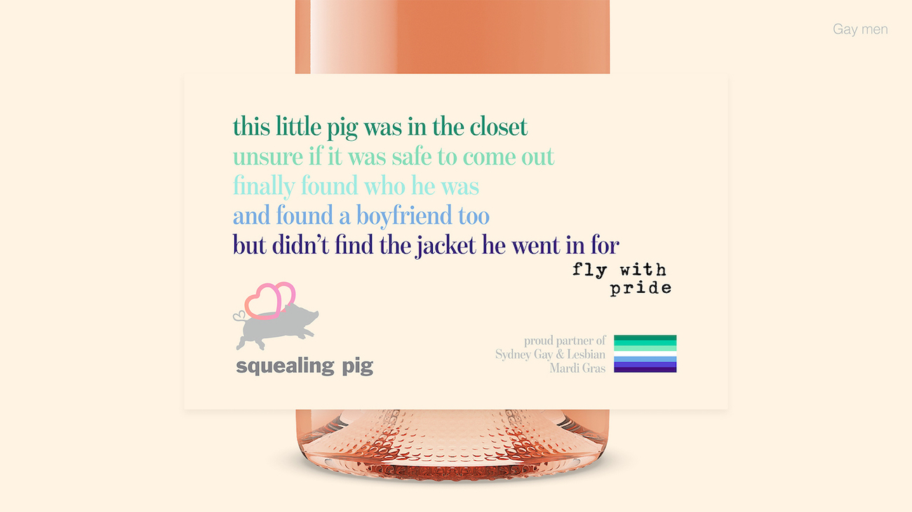 Squealing Pig dresses up for Mardi Gras with LGBTQIA+ labels via Wunderman Thompson