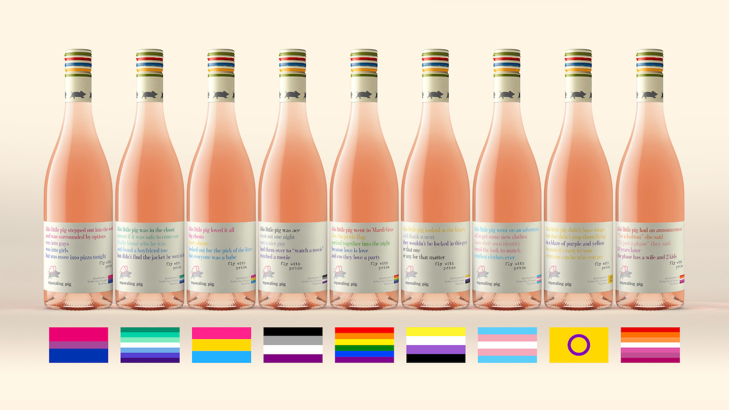 Squealing Pig dresses up for Mardi Gras with LGBTQIA+ labels via Wunderman Thompson