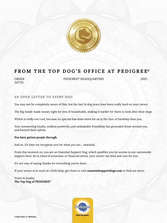 Pedigree celebrates all dogs as essential supporters in global campaign via Colenso BBDO