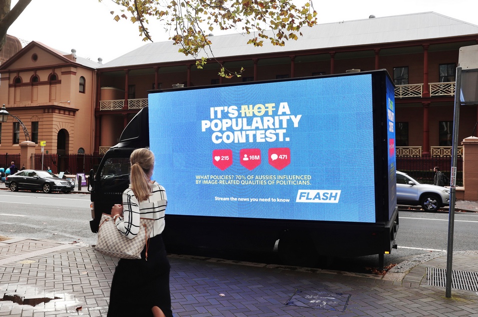 Flash reveals what’s influencing Aussies ahead of the election in new PR/OOH campaign via Herd MSL