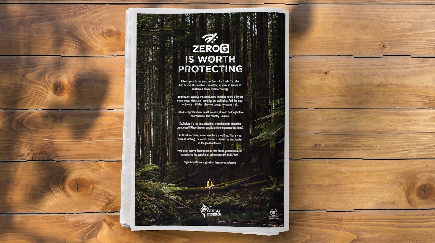 Great Northern urges Aussies to sign up to The Zero G Network in new work via Clemenger BBDO
