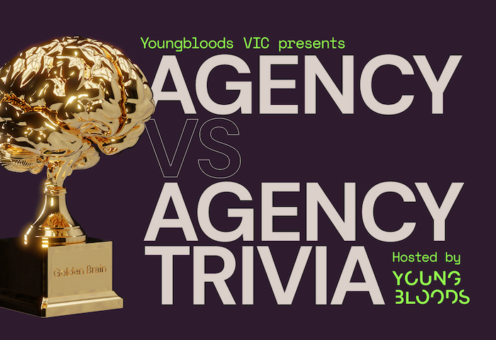 Take home the Golden Brain Award at VIC Youngbloods Agency Vs Agency Trivia