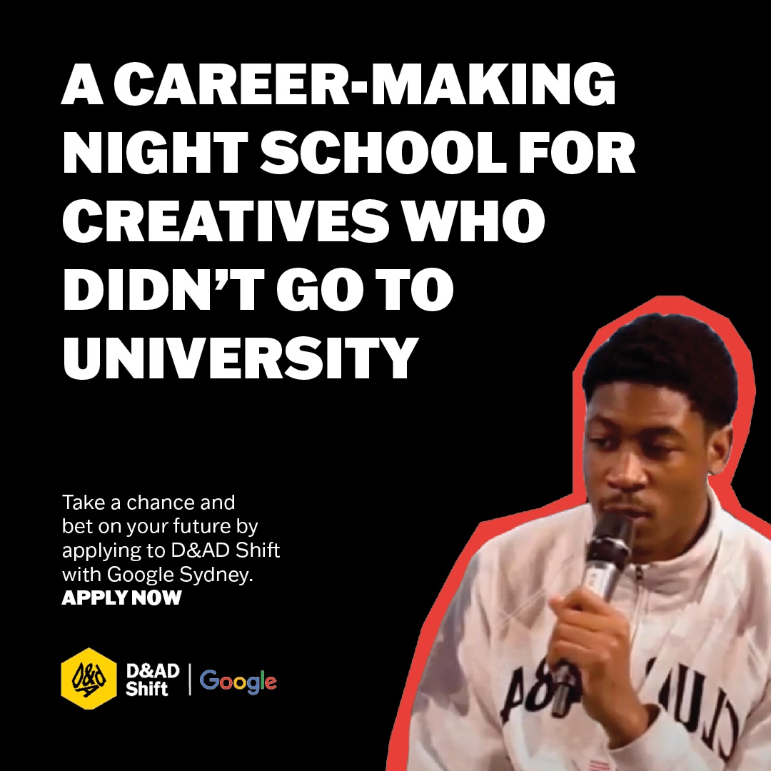 D&AD Shift with Google in Sydney launches applications for 2022/23 program for aspiring creative talent; deadline Friday 3 March 2023