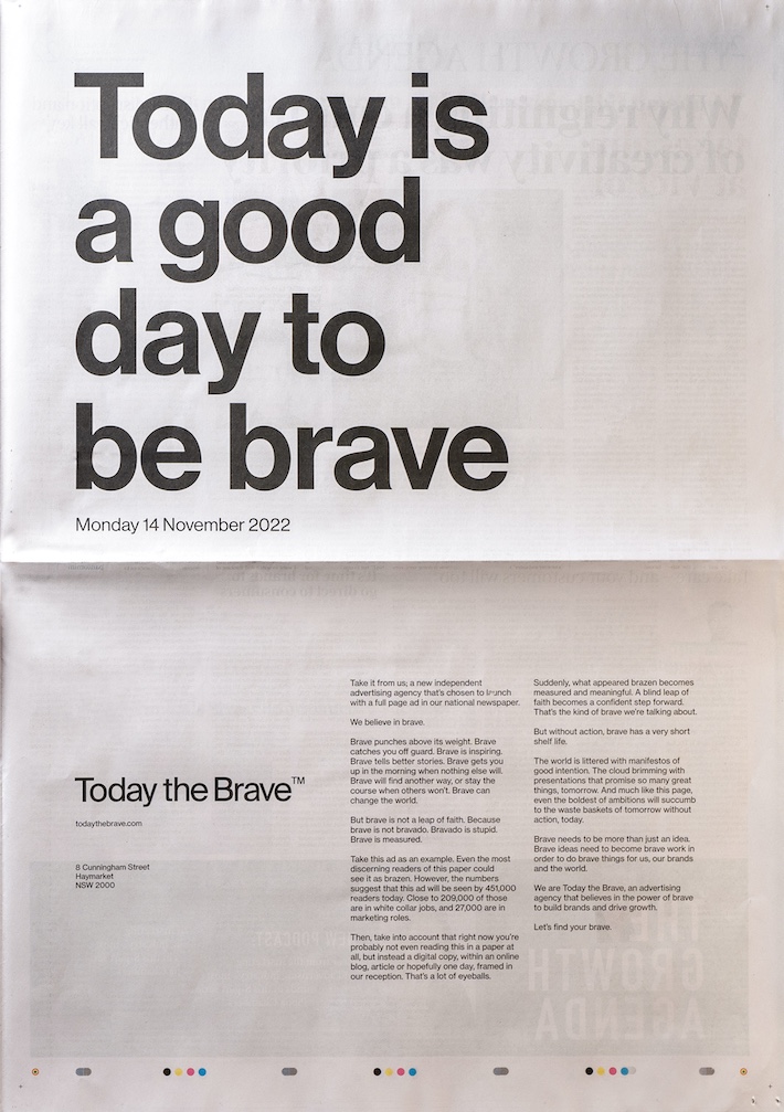 Today is a good day to be brave: New independent creative agency Today the Brave launches