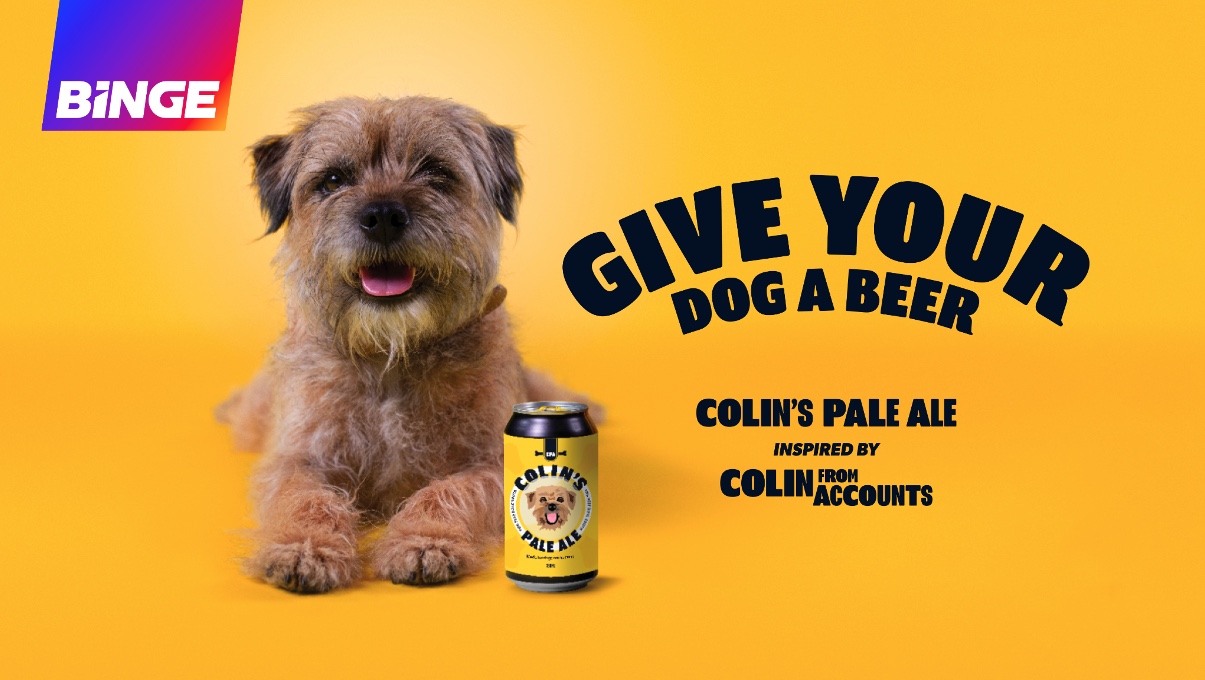 BINGE celebrates launch of new Aussie comedy ‘Colin From Accounts’ with release of Colin’s Pale Ale… a beer for dogs via Thinkerbell