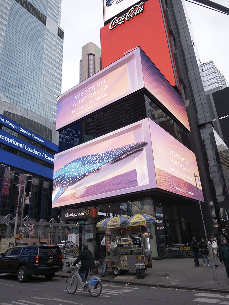 Tourism WA’s Walking On A Dream showcased in New York City’s Times Square on New Year’s Eve