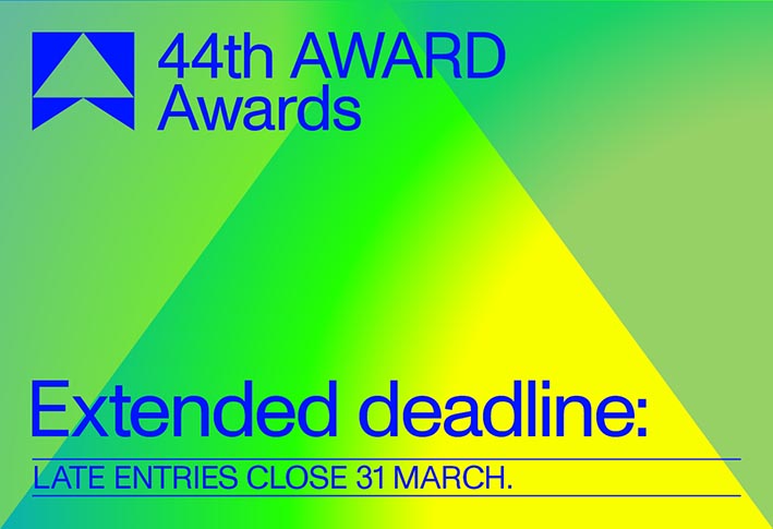 Countdown to the 44th AWARD Awards entry deadline: TODAY, Friday 31 March