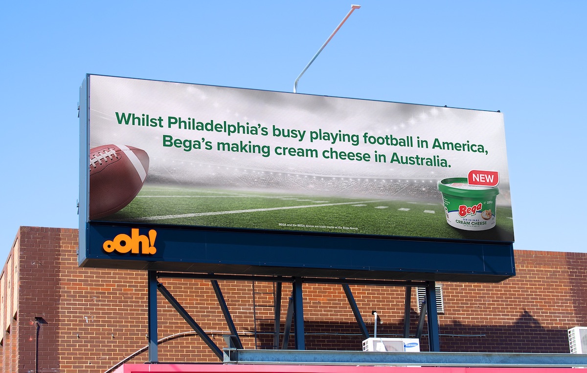 Bega Cream Cheese scores touchdown with new out of home campaign via Thinkerbell