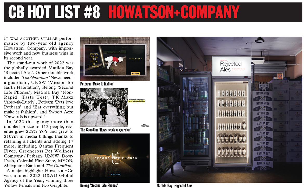 2023 CB HOT LIST #8: HOWATSON+COMPANY