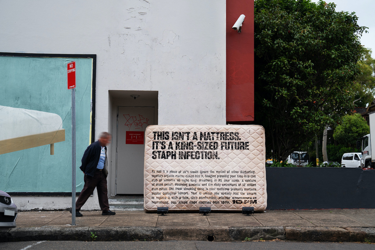10:PM turns abandoned mattresses into unmissable media via Howatson+Company