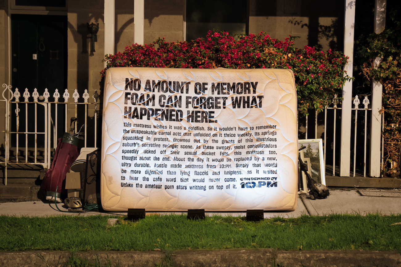 10:PM turns abandoned mattresses into unmissable media via Howatson+Company