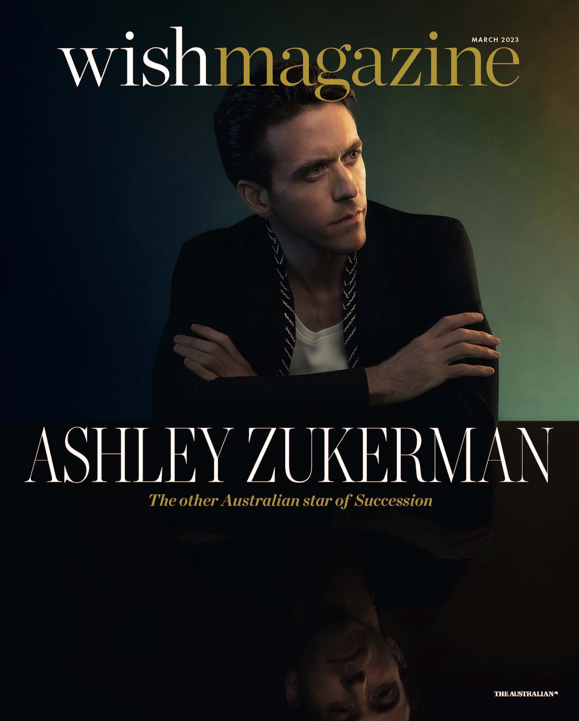 Merv’s Alina Gozin’a shoots Succession’s Ashley Zuckerman for cover of Wish Magazine