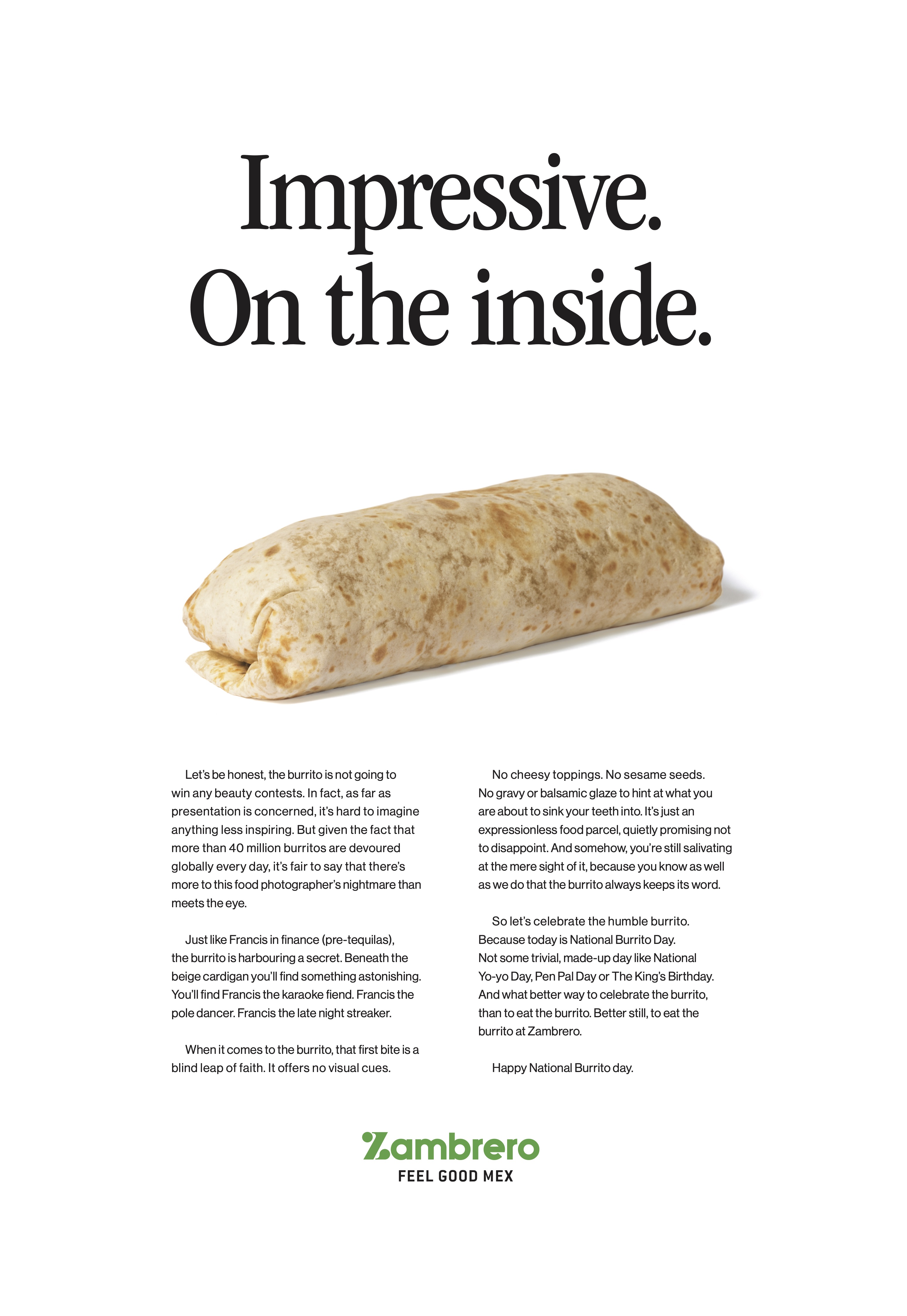 Zambrero honours the burrito this National Burrito Day in new campaign via Today the Brave