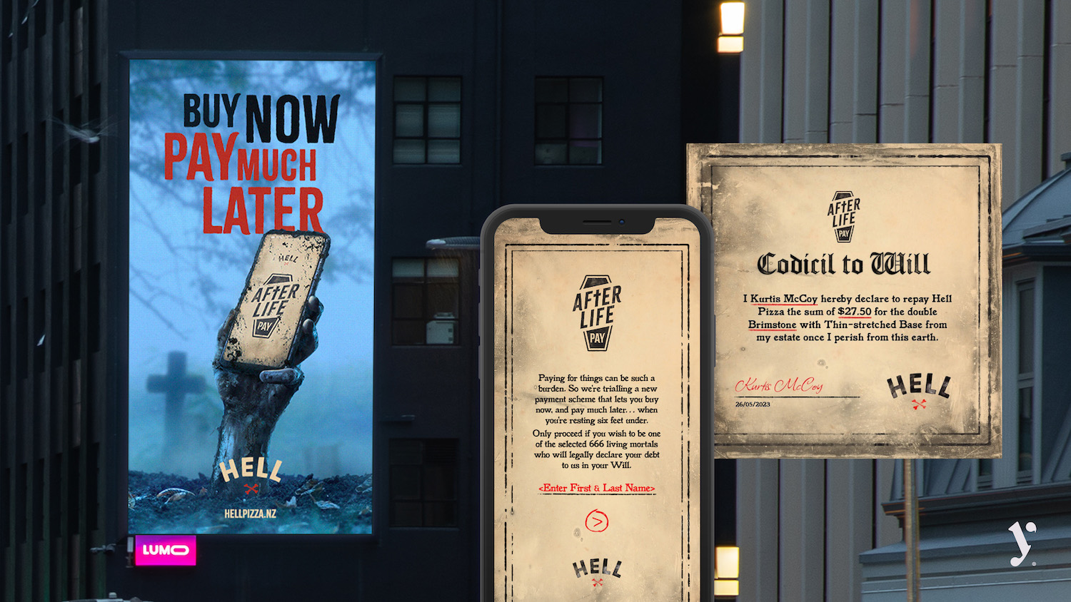Hell Pizza launches new AfterLife Pay campaign via Yarn – where customers don’t have to pay for their pizza until they’re… dead