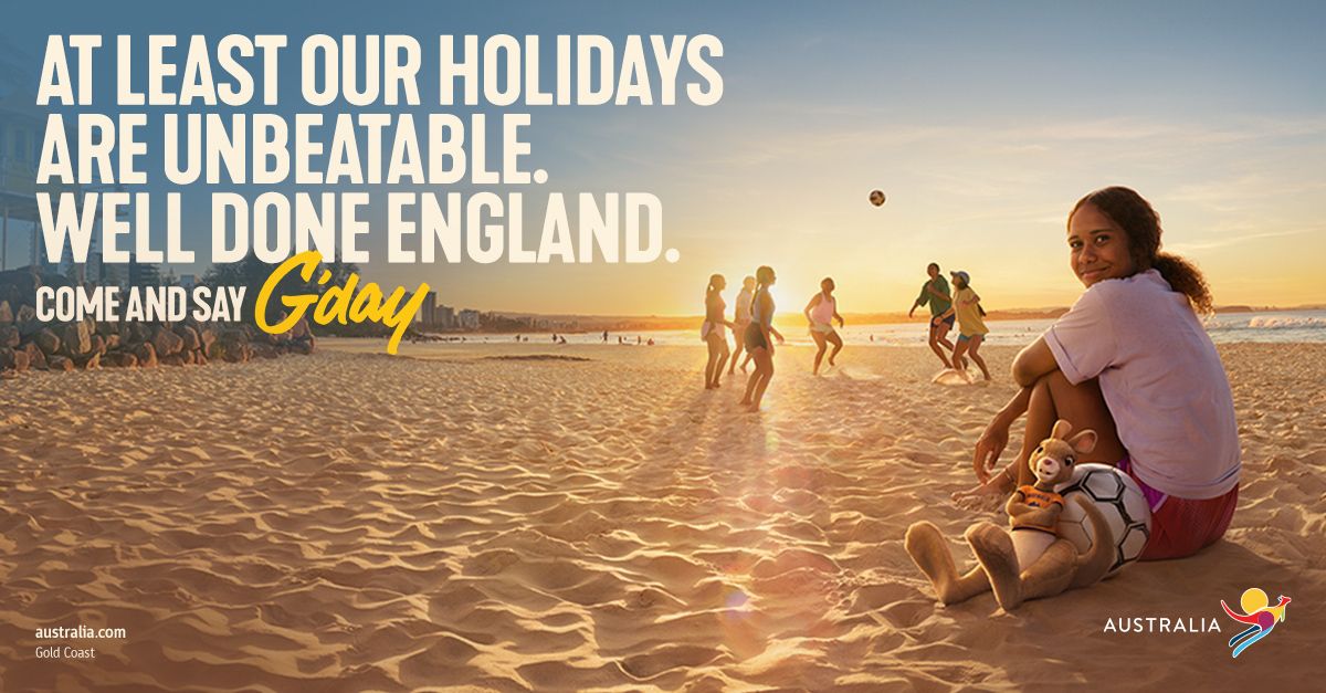 Tourism Australia congratulates England in latest ‘Come and Say G’day’ ad via M&C Saatchi