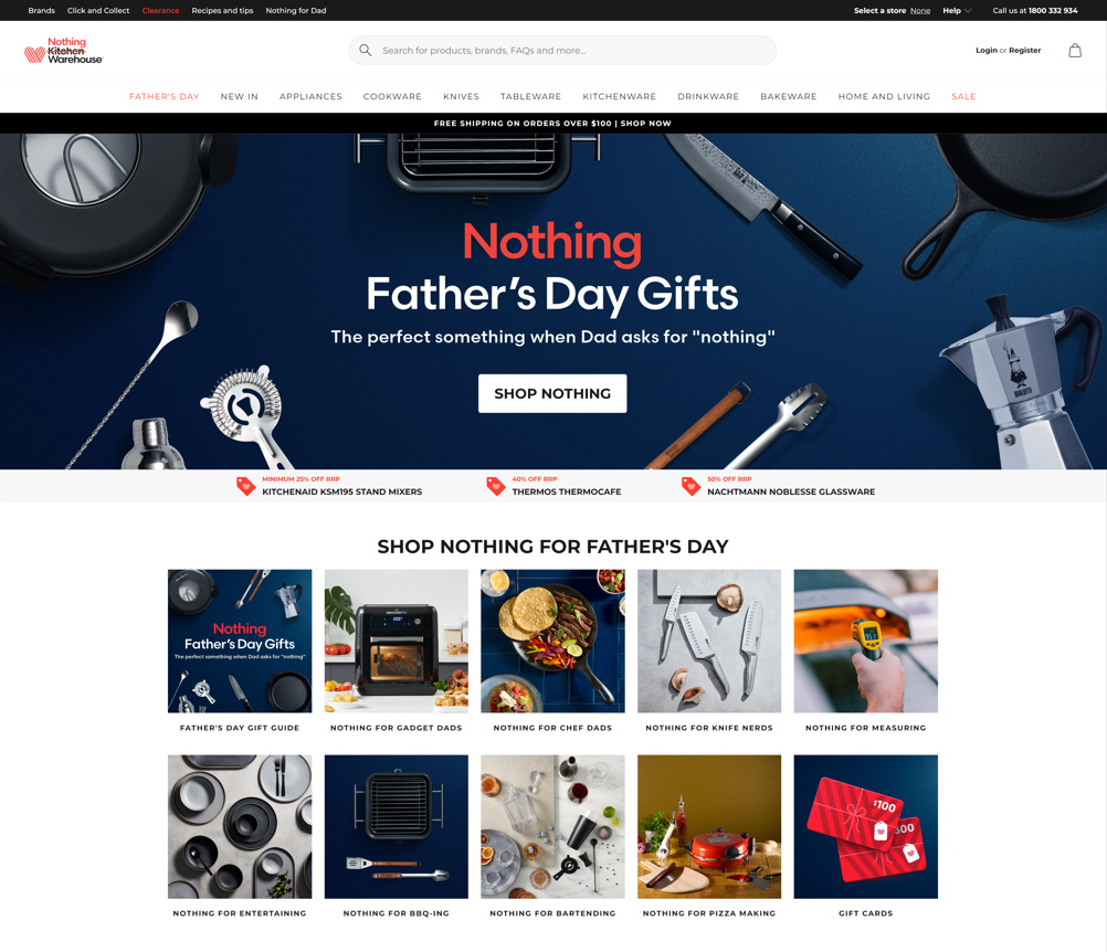 New Special Australia campaign says Dads get nothing this Father’s Day at Kitchen Warehouse