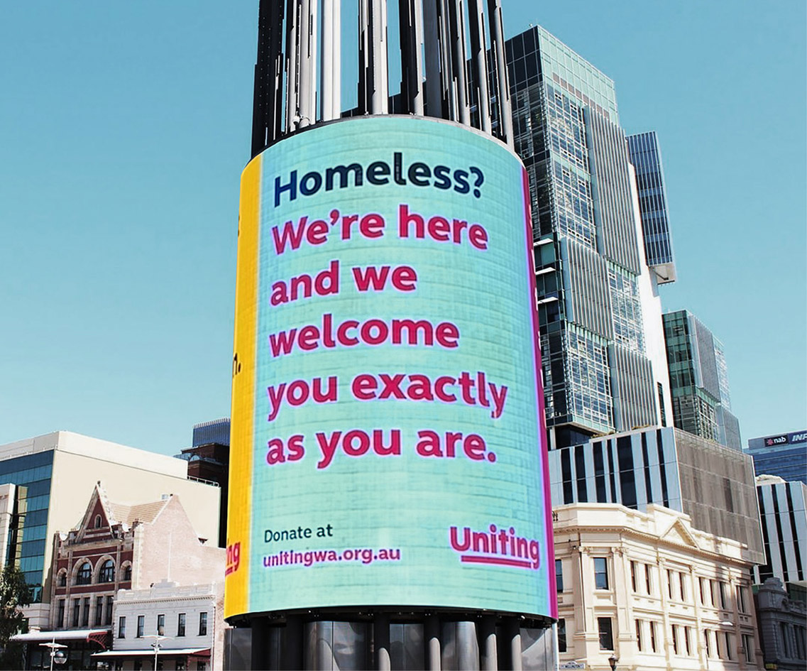 Uniting WA leads by example with Homelessness Week outdoor campaign via &Partners